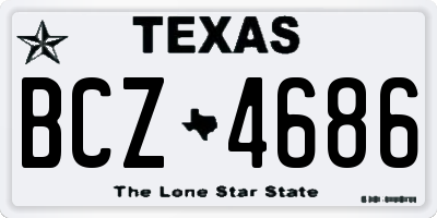 TX license plate BCZ4686