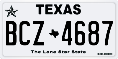 TX license plate BCZ4687