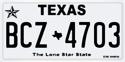 TX license plate BCZ4703