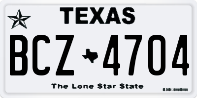 TX license plate BCZ4704
