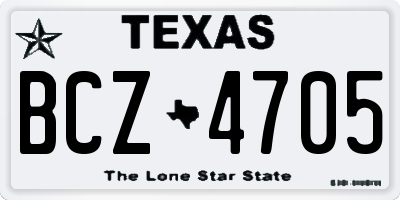 TX license plate BCZ4705