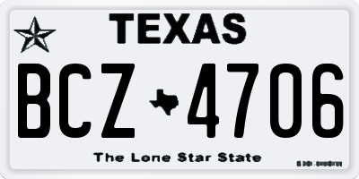 TX license plate BCZ4706