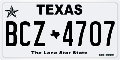 TX license plate BCZ4707