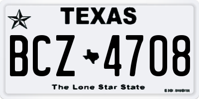 TX license plate BCZ4708