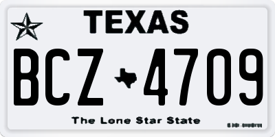 TX license plate BCZ4709