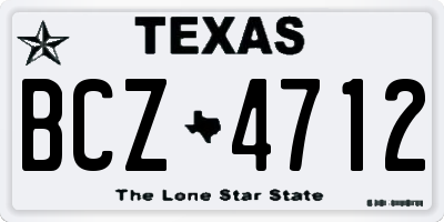 TX license plate BCZ4712