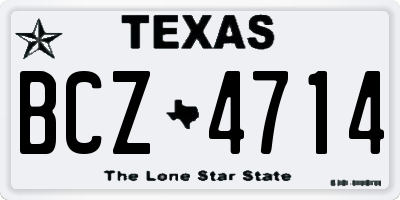 TX license plate BCZ4714