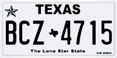 TX license plate BCZ4715
