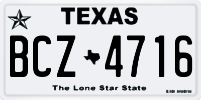 TX license plate BCZ4716