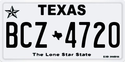 TX license plate BCZ4720
