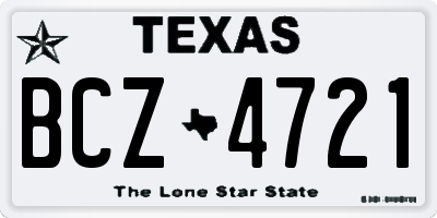 TX license plate BCZ4721