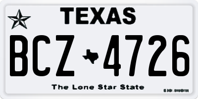 TX license plate BCZ4726