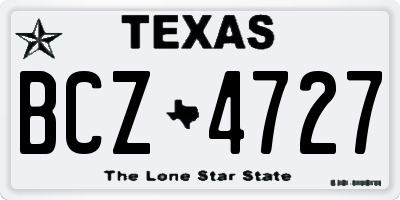 TX license plate BCZ4727