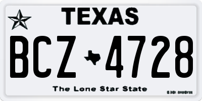 TX license plate BCZ4728