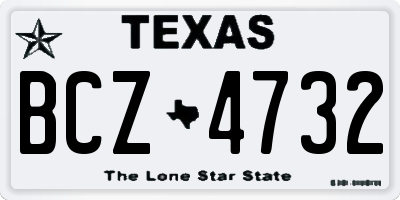 TX license plate BCZ4732
