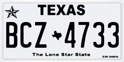 TX license plate BCZ4733