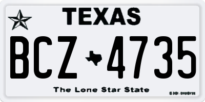 TX license plate BCZ4735