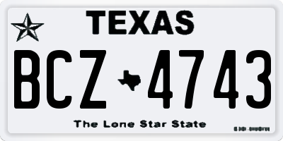TX license plate BCZ4743