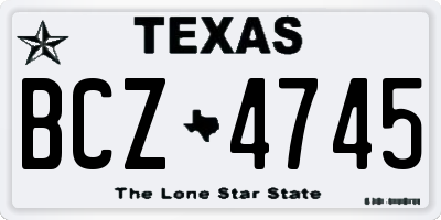 TX license plate BCZ4745