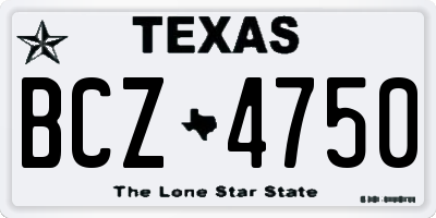 TX license plate BCZ4750