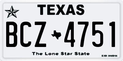 TX license plate BCZ4751
