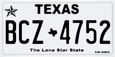 TX license plate BCZ4752