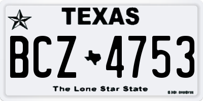TX license plate BCZ4753