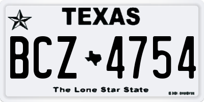TX license plate BCZ4754