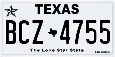 TX license plate BCZ4755