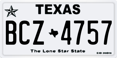 TX license plate BCZ4757