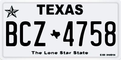 TX license plate BCZ4758