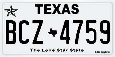 TX license plate BCZ4759