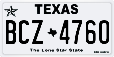 TX license plate BCZ4760