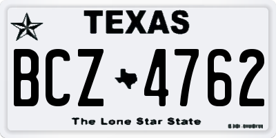 TX license plate BCZ4762
