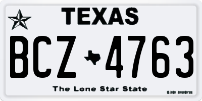 TX license plate BCZ4763