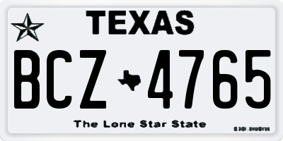 TX license plate BCZ4765