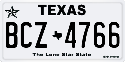 TX license plate BCZ4766