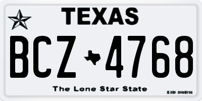 TX license plate BCZ4768