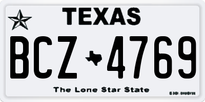 TX license plate BCZ4769