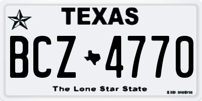 TX license plate BCZ4770