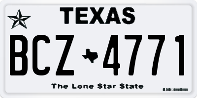TX license plate BCZ4771