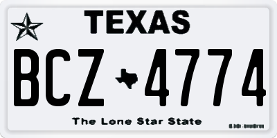 TX license plate BCZ4774