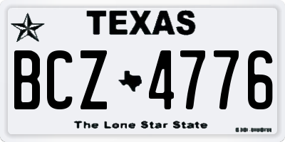 TX license plate BCZ4776