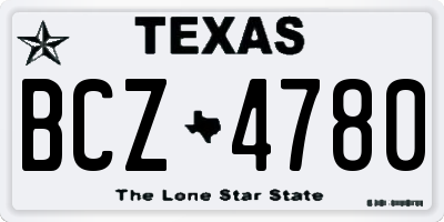 TX license plate BCZ4780