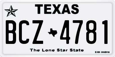 TX license plate BCZ4781