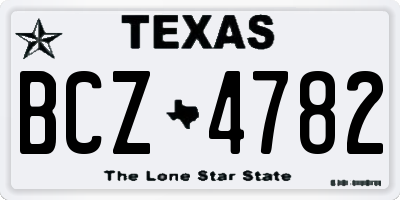 TX license plate BCZ4782
