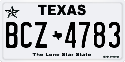 TX license plate BCZ4783