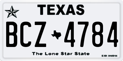 TX license plate BCZ4784
