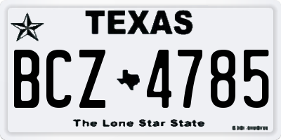 TX license plate BCZ4785