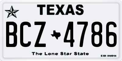 TX license plate BCZ4786